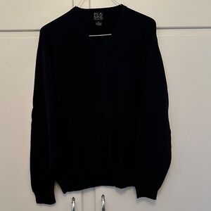 LIKE NEW 100% Merino Wool Navy Men's Dark V-Neck Sweater